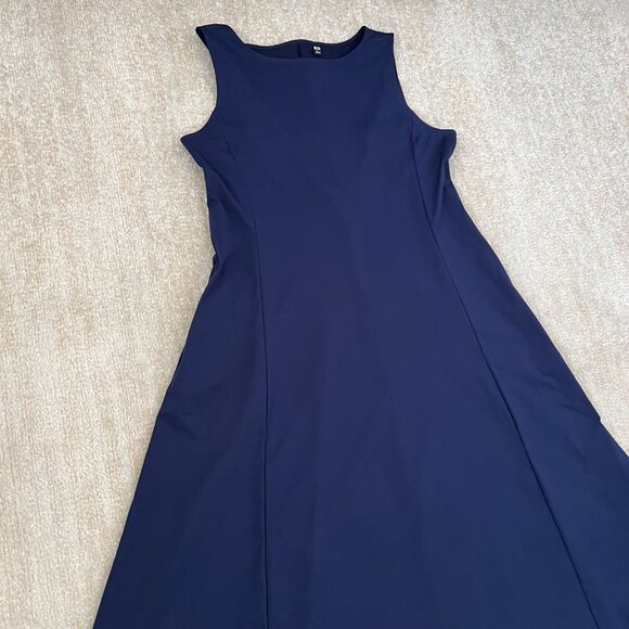 Uniqlo Airism Blue Sleeveless Dress With Pockets L - Picture 3 of 11